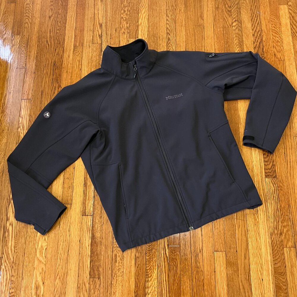 Marmot Dark Grey Softshell Fleece-Lined CC-426 Windproof Jacket - Men's Large